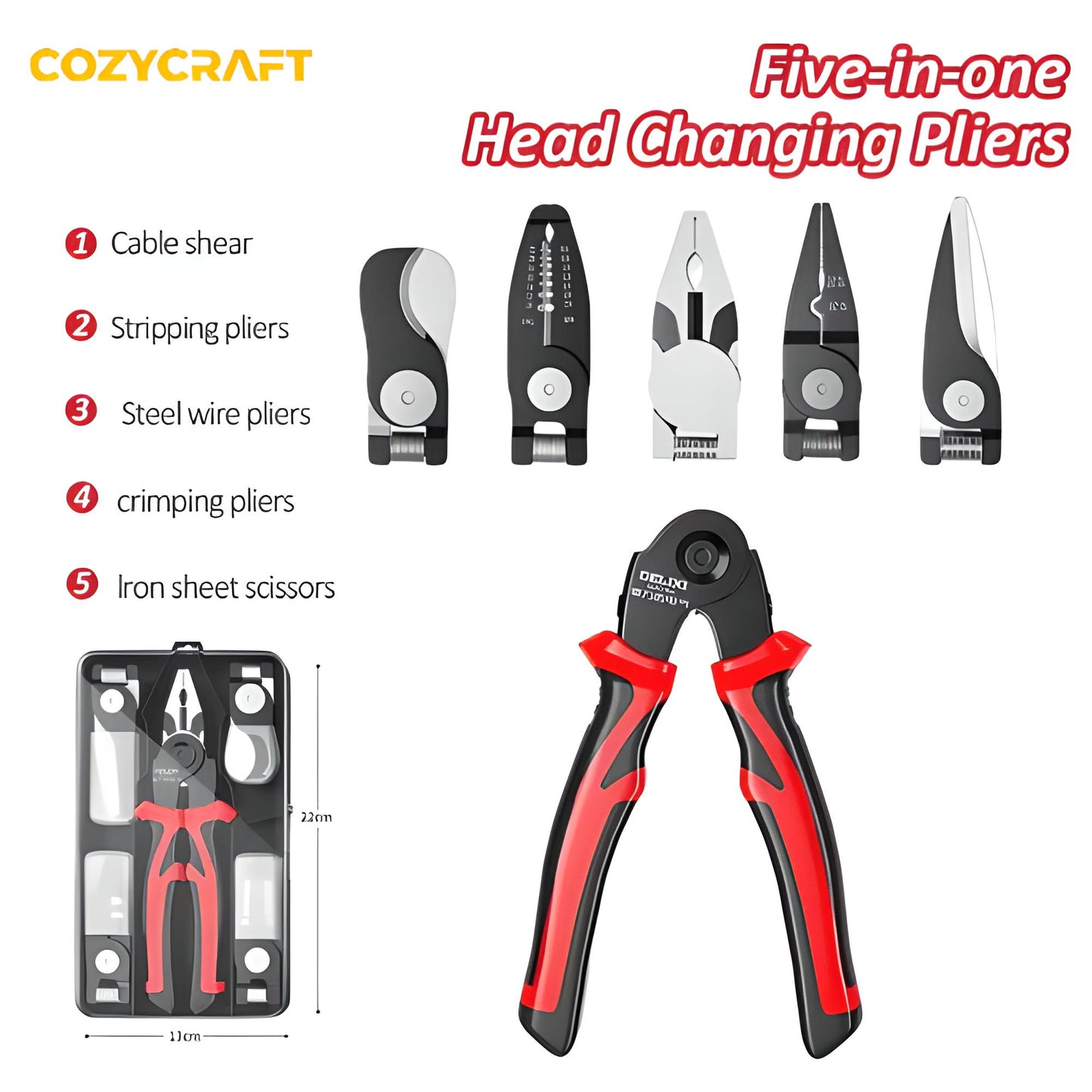 CozyCraft™ 5-in-1 Multi-functional Pliers Set